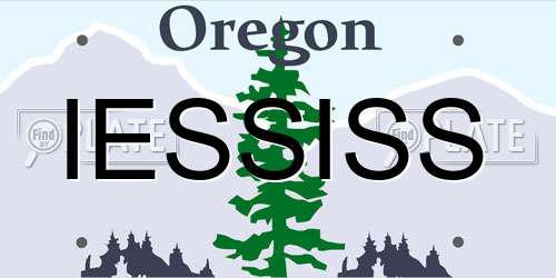 IESSISS Oregon License Plate