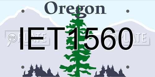 IET1560 Oregon License Plate