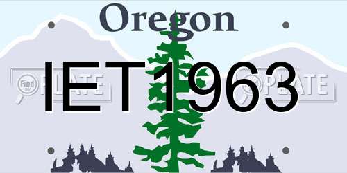 IET1963 Oregon License Plate