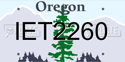 IET2260 Oregon License Plate