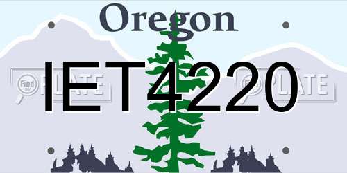IET4220 Oregon License Plate