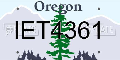 IET4361 Oregon License Plate
