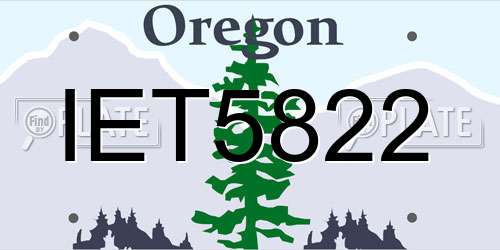 IET5822 Oregon License Plate