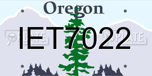 IET7022 Oregon License Plate