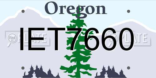 IET7660 Oregon License Plate
