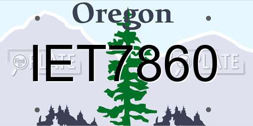 IET7860 Oregon License Plate