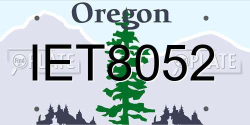 IET8052 Oregon License Plate