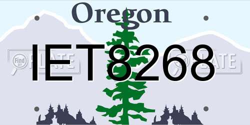 IET8268 Oregon License Plate