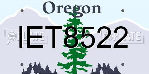 IET8522 Oregon License Plate