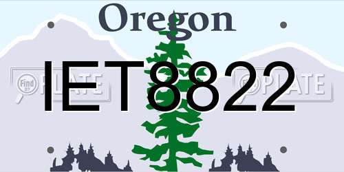 IET8822 Oregon License Plate