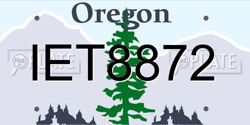 IET8872 Oregon License Plate