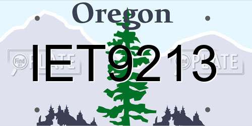 IET9213 Oregon License Plate