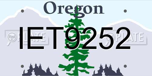 IET9252 Oregon License Plate
