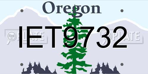 IET9732 Oregon License Plate