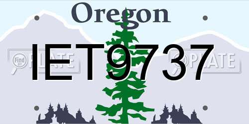 IET9737 Oregon License Plate