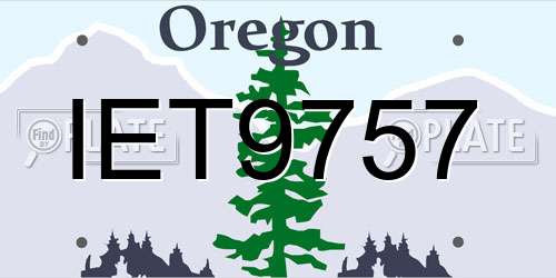 IET9757 Oregon License Plate