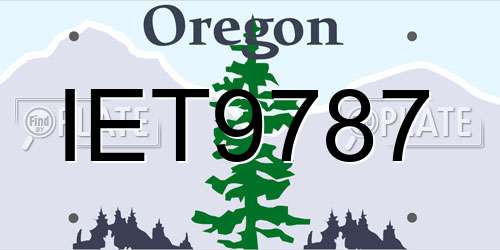 IET9787 Oregon License Plate