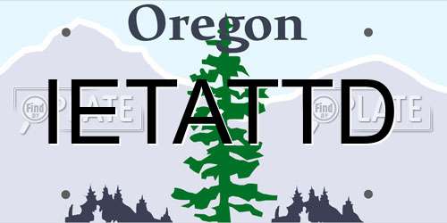 IETATTD Oregon License Plate