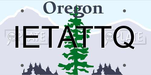 IETATTQ Oregon License Plate