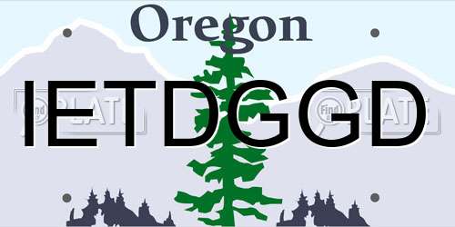 IETDGGD Oregon License Plate