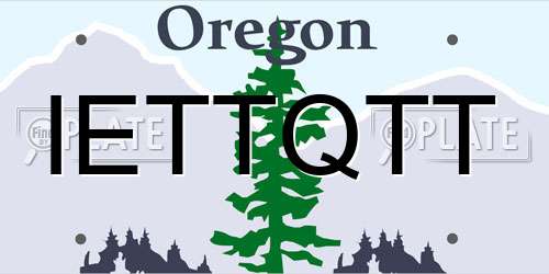 IETTQTT Oregon License Plate