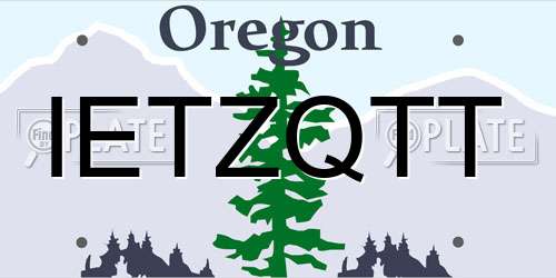 IETZQTT Oregon License Plate
