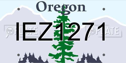 IEZ1271 Oregon License Plate