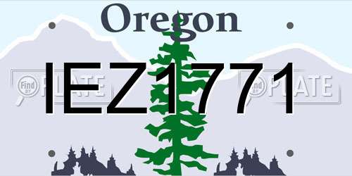 IEZ1771 Oregon License Plate