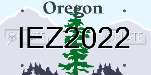 IEZ2022 Oregon License Plate