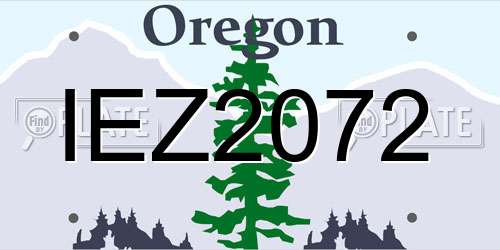 IEZ2072 Oregon License Plate