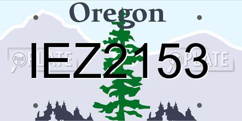 IEZ2153 Oregon License Plate