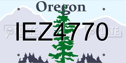 IEZ4770 Oregon License Plate