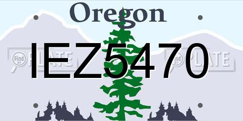IEZ5470 Oregon License Plate