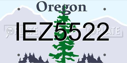 IEZ5522 Oregon License Plate