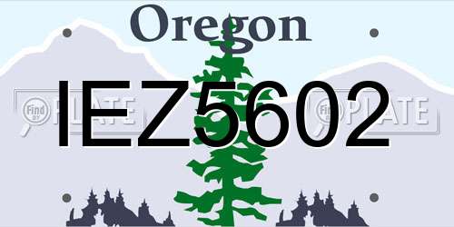 IEZ5602 Oregon License Plate