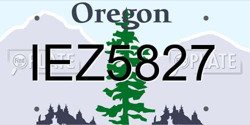 IEZ5827 Oregon License Plate