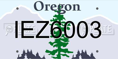 IEZ6003 Oregon License Plate