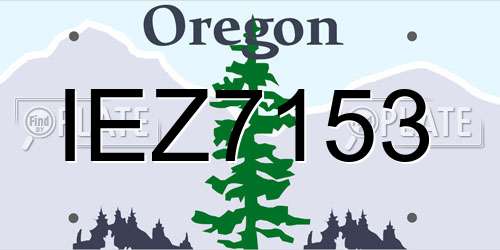 IEZ7153 Oregon License Plate
