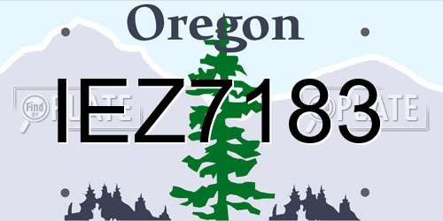 IEZ7183 Oregon License Plate