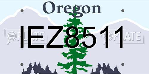 IEZ8511 Oregon License Plate