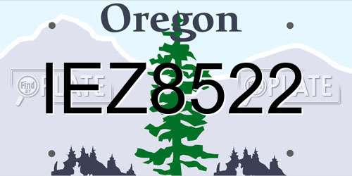 IEZ8522 Oregon License Plate