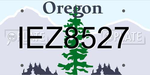 IEZ8527 Oregon License Plate