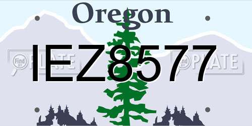 IEZ8577 Oregon License Plate