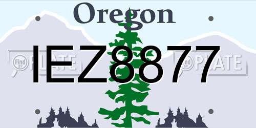 IEZ8877 Oregon License Plate