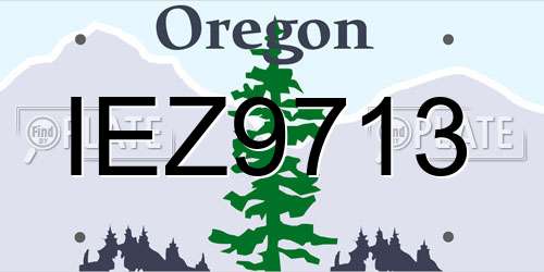 IEZ9713 Oregon License Plate