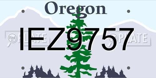 IEZ9757 Oregon License Plate