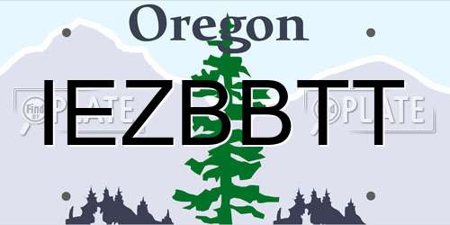 IEZBBTT Oregon License Plate