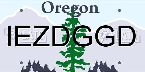 IEZDGGD Oregon License Plate