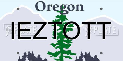 IEZTOTT Oregon License Plate