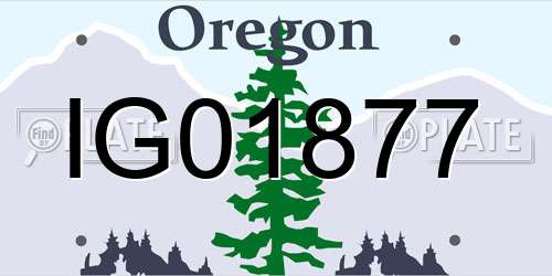 IG01877 Oregon License Plate